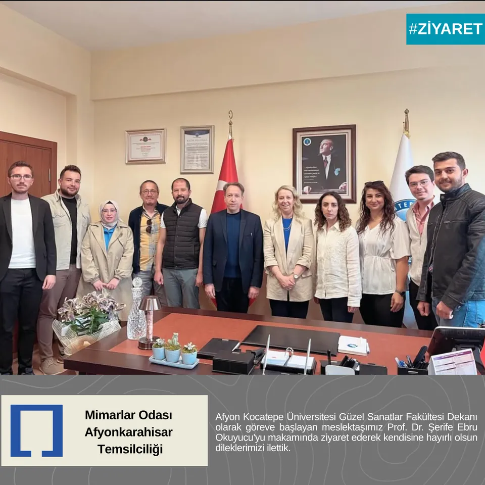 Afyon Kocatepe Üniversitesi Güzel Sanatlar Fakültesi Dekanı olarak göreve başlayan meslektaşımız Prof. Dr. Şerife Ebru Okuyucu'ya makamında ziyaret