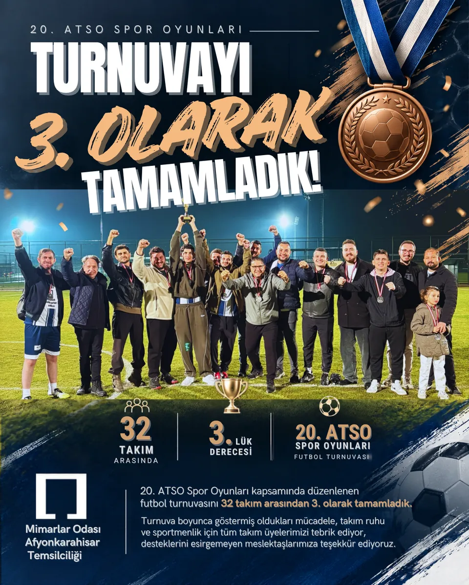 20. ATSO Spor Oyunları’nda 32 Takım Arasından Bronz Madalya!