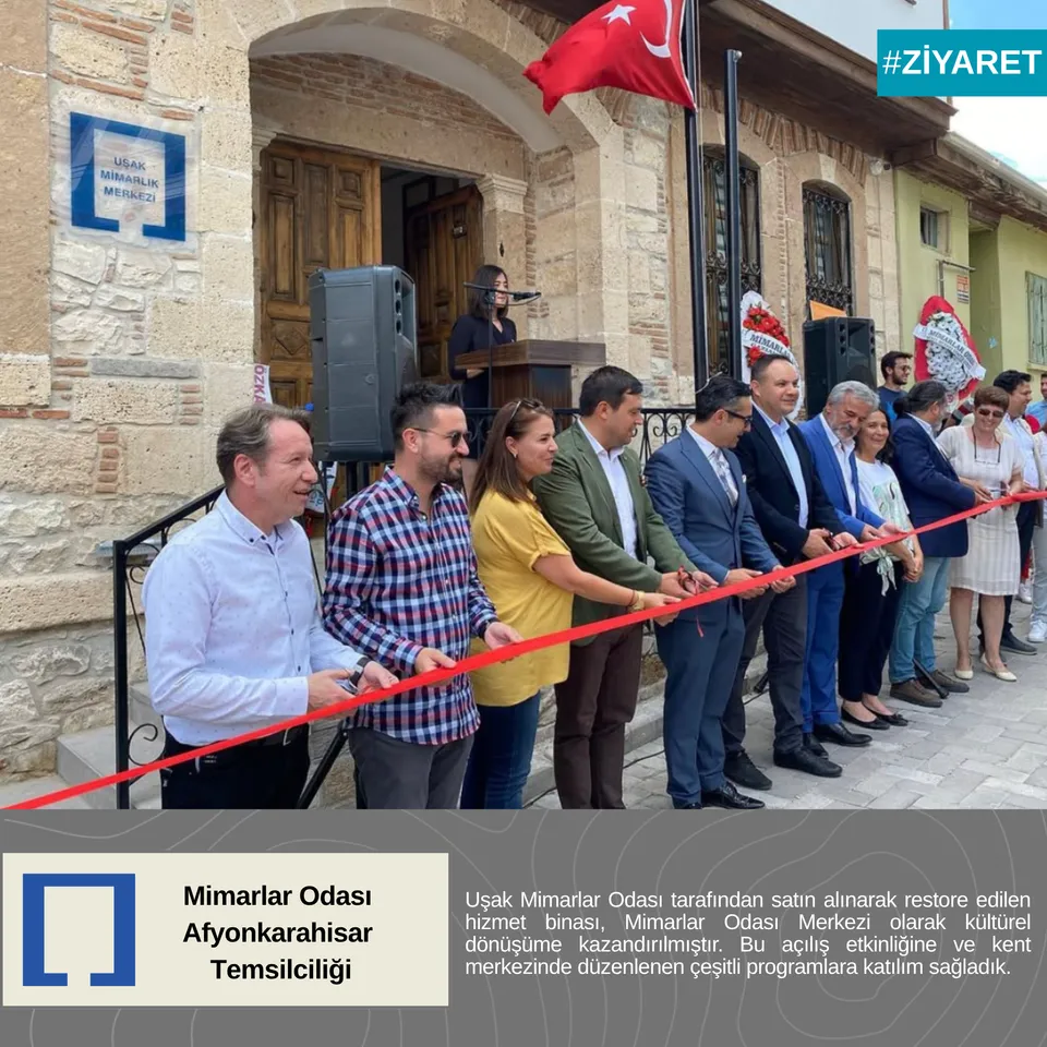 Uşak Mimarlar Odası restore edilen hizmet binası, Mimarlar Odası Merkezi olarak kültürel dönüşüme kazandırılmıştır.