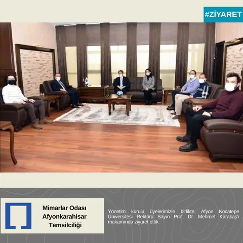 Afyon Kocatepe Üniversitesi Rektörü Sayın Prof. Dr. Mehmet Karakaş'ı makamında ziyaret ettik.