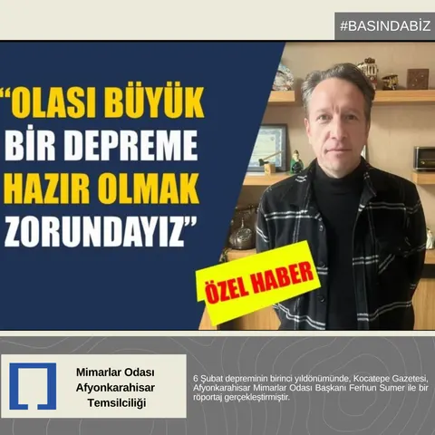 "OLASI BÜYÜK BİR DEPREME HAZIR OLMAK ZORUNDAYIZ"