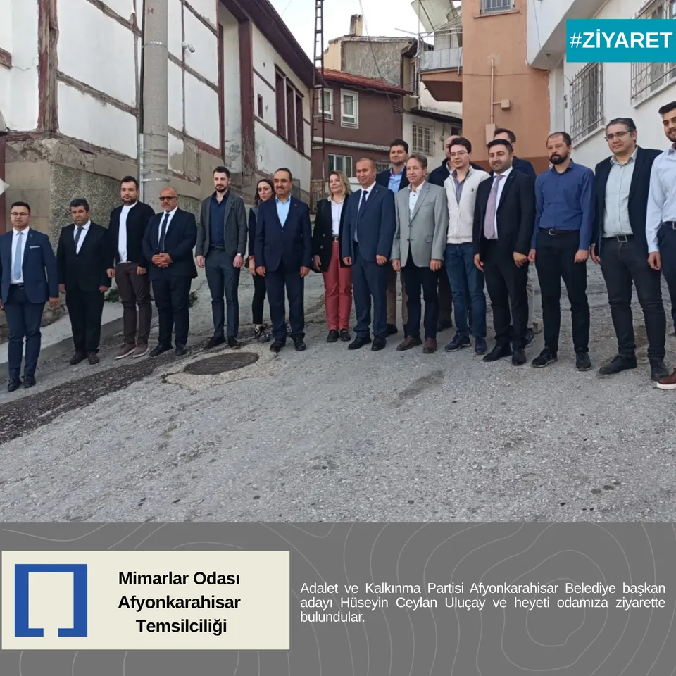 Adalet ve Kalkınma Partisi Afyonkarahisar Belediye başkan adayı Hüseyin Ceylan Uluçay ve heyeti odamıza ziyarette bulundular.