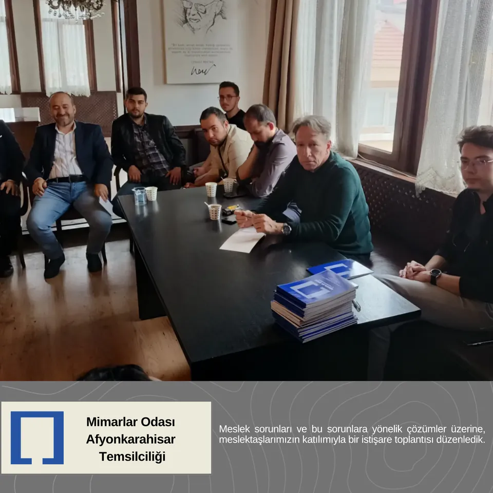 Meslek sorunları ve bu sorunlara yönelik çözümler üzerine, meslektaşlarımızın katılımıyla bir istişare toplantısı düzenledik.