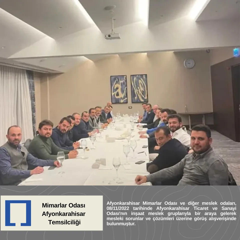 Afyonkarahisar Ticaret ve Sanayi Odası'nın İnşaat Meslek Gruplarıyla Toplantı